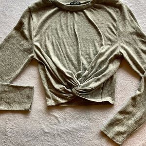 Long Sleeve Cross Front Top